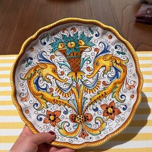 Italian Handcrafted Decorative Plate with Vibrant Design Orvieto
